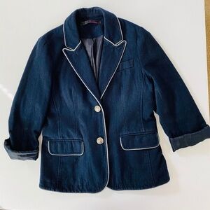 Sashimi navy wool blend classic blazer, Sz. L